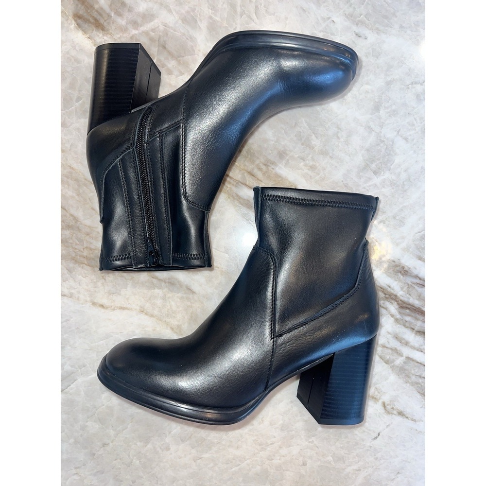 NEW Women's Italian Leather Boots Size 37 / 6.5 Made In Italy Chunky Heel - Picture 2 of 7